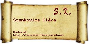 Stankovics Klára névjegykártya