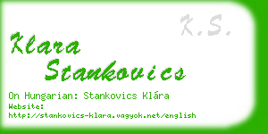 klara stankovics business card